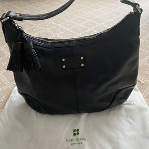 Kate Spade Black Pebbled Leather Hobo Bag